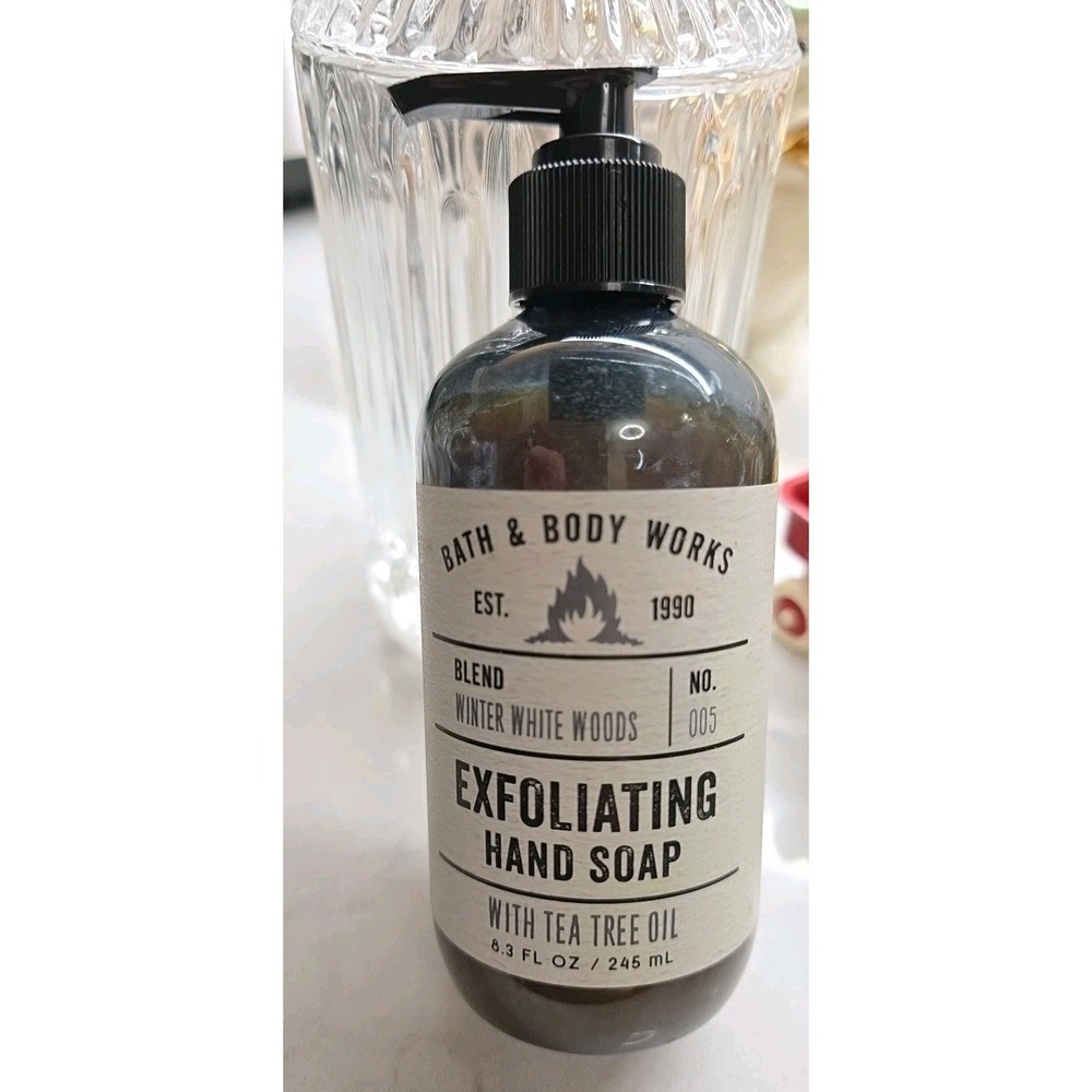 Bath & Body Works Winter White Woods Exfoliating Hand Soap Tea Tree Oil Rare!